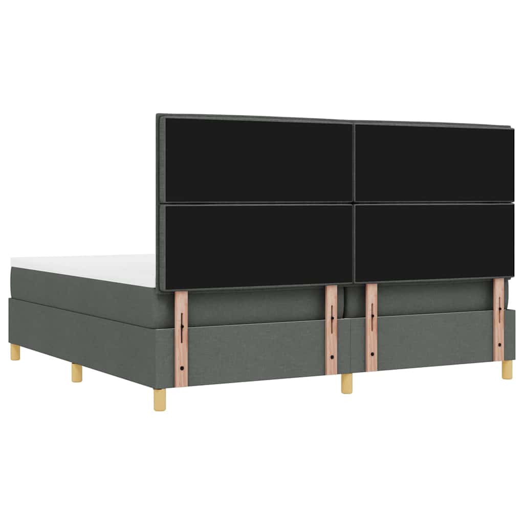 Box spring seng med madras Mørkegrå 200 x 200 cm Stof