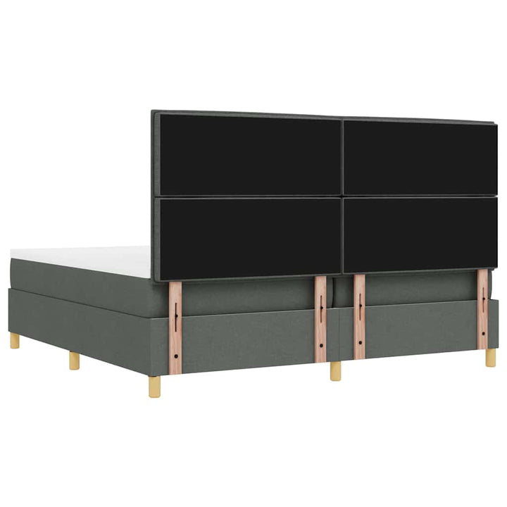 Box spring seng med madras Mørkegrå 200 x 200 cm Stof