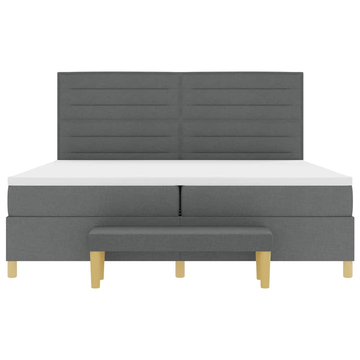 Box spring seng med madras Mørkegrå 200 x 200 cm Stof