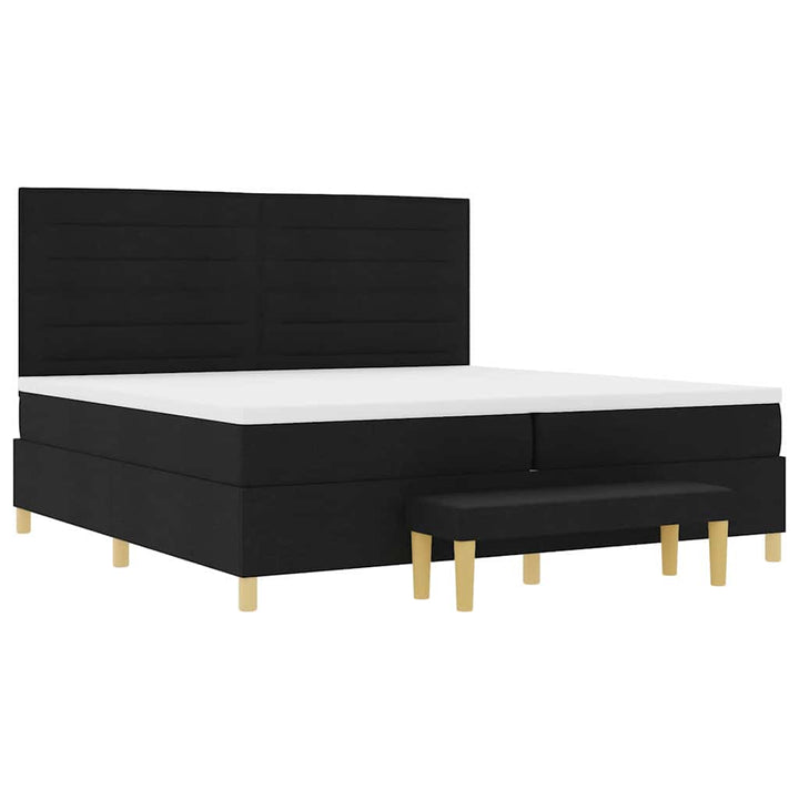 Box spring seng med madras Sort 200 x 200 cm Stof