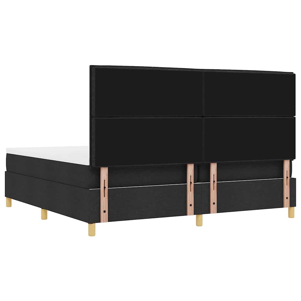 Box spring seng med madras Sort 200 x 200 cm Stof
