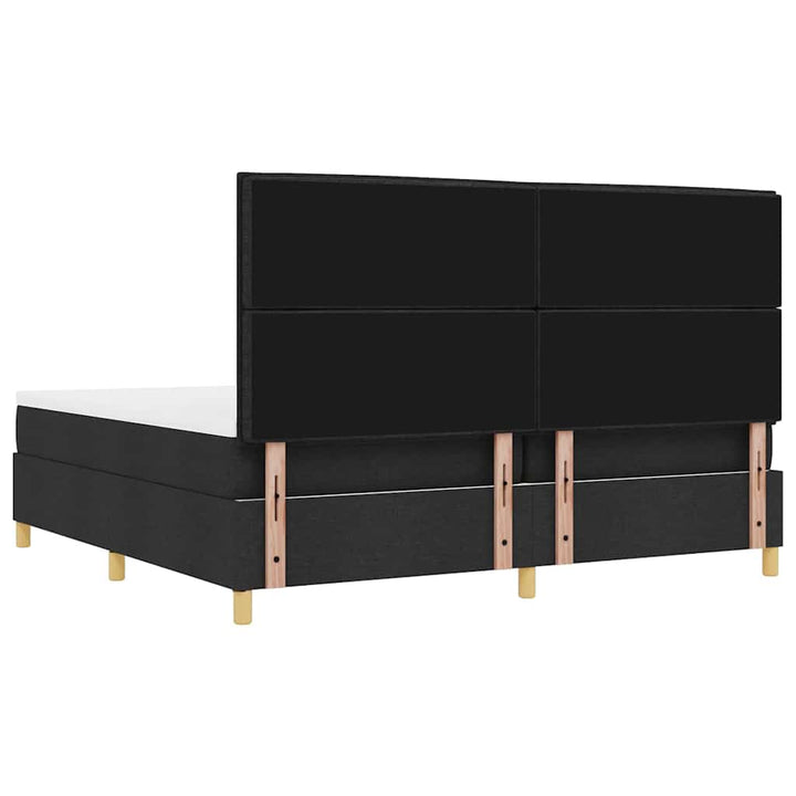 Box spring seng med madras Sort 200 x 200 cm Stof