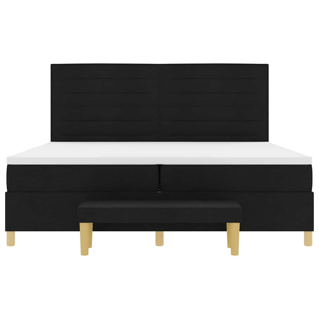 Box spring seng med madras Sort 200 x 200 cm Stof
