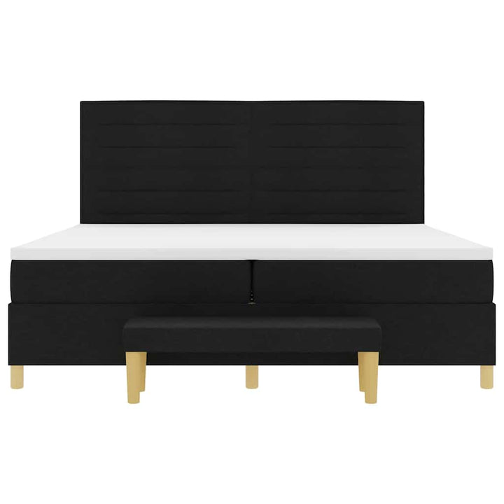 Box spring seng med madras Sort 200 x 200 cm Stof