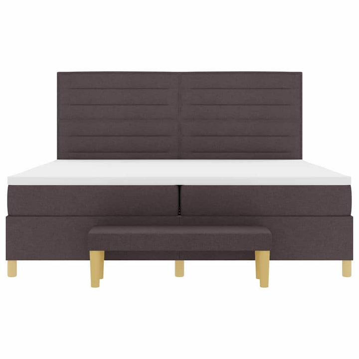 Box spring seng med madras Mørkebrun 200 x 200 cm Stof