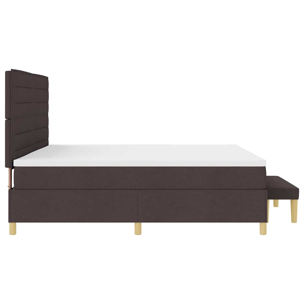 Box spring seng med madras Mørkebrun 200 x 200 cm Stof
