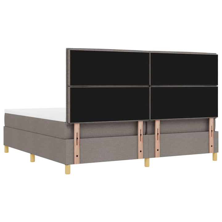 Box spring seng med madras Gråbrun 200 x 200 cm Stof