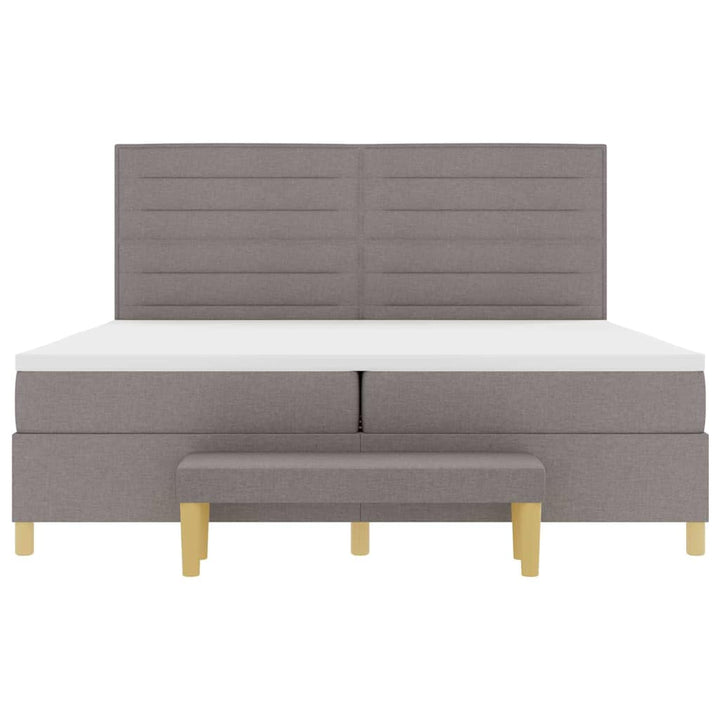 Box spring seng med madras Gråbrun 200 x 200 cm Stof