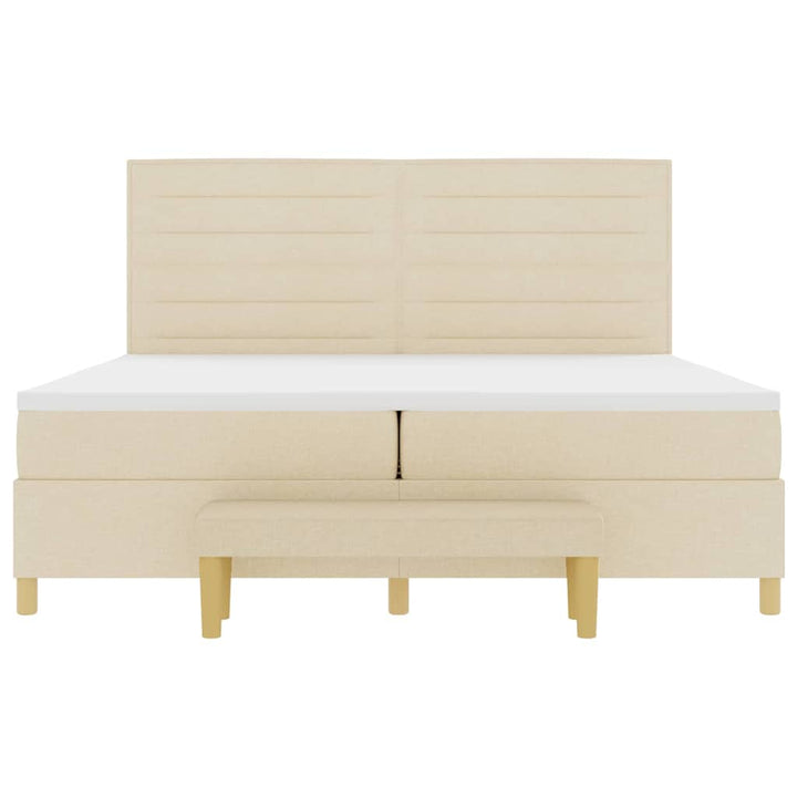 Box spring seng med madras Creme 200 x 200 cm Stof