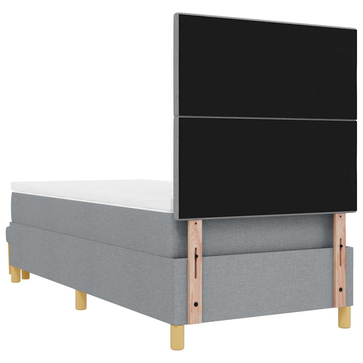 Box spring seng med hovedgærde Lysegrå 200 x 80 cm Stof