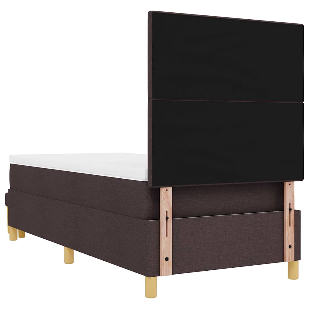 Box spring seng med hovedgærde Mørkebrun 200 x 80 cm Stof