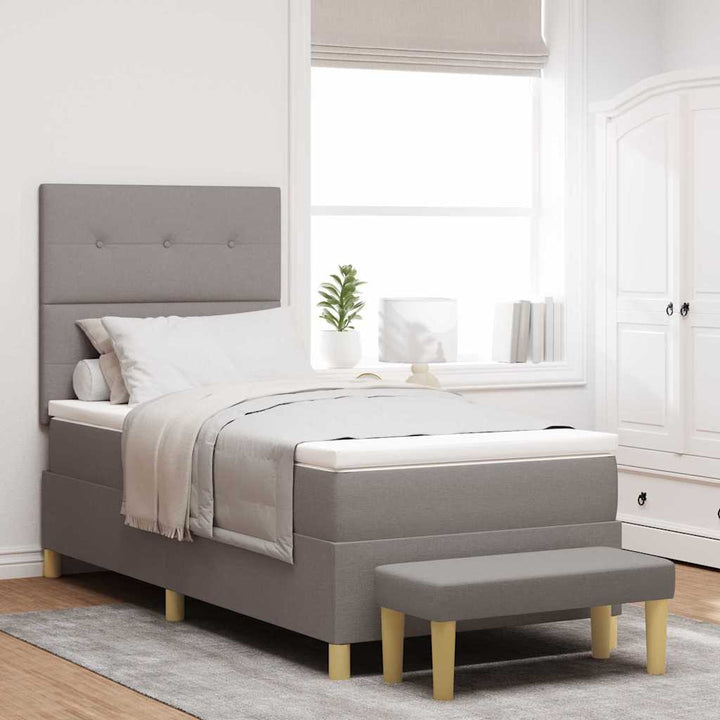 Box spring seng med pude Gråbrun 200 x 80 cm Stof