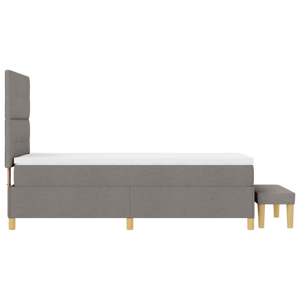 Box spring seng med pude Gråbrun 200 x 80 cm Stof