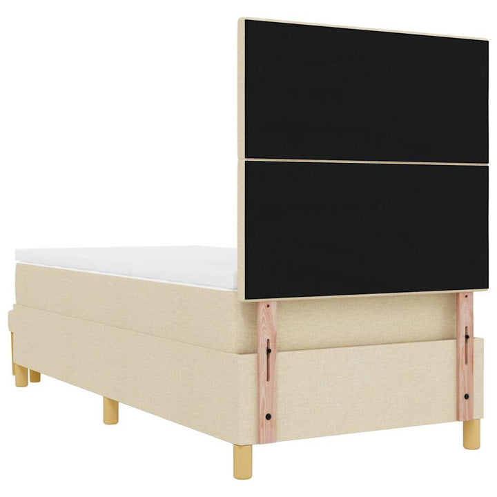 Box spring seng med pude med hovedgærde Creme 200 x 80 cm Stof