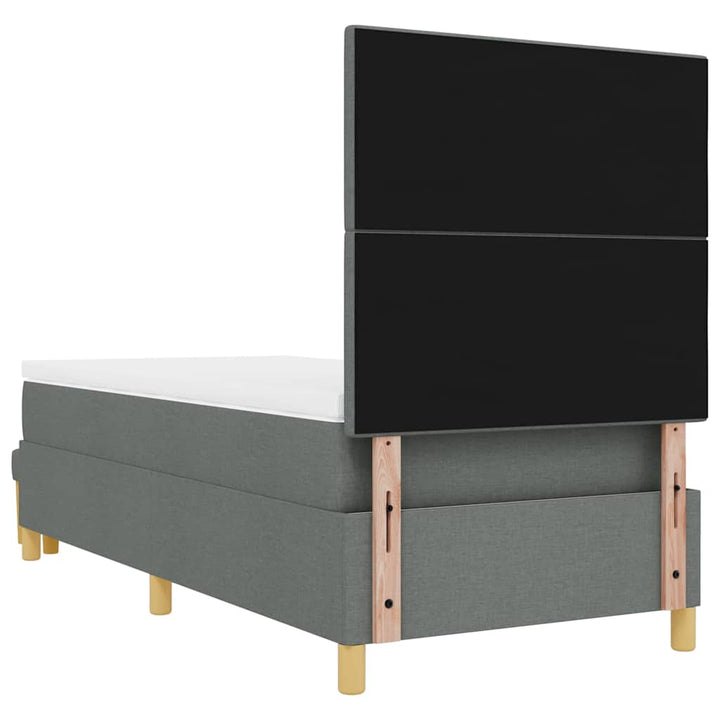 Box spring seng med hovedgærde Mørkegrå 190 x 90 cm Stof