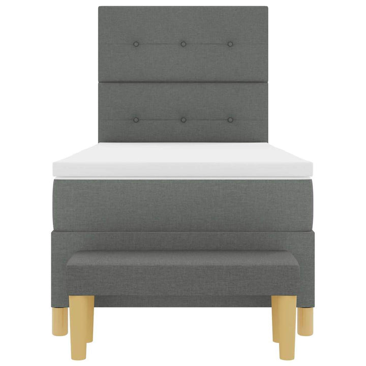 Box spring seng med hovedgærde Mørkegrå 190 x 90 cm Stof