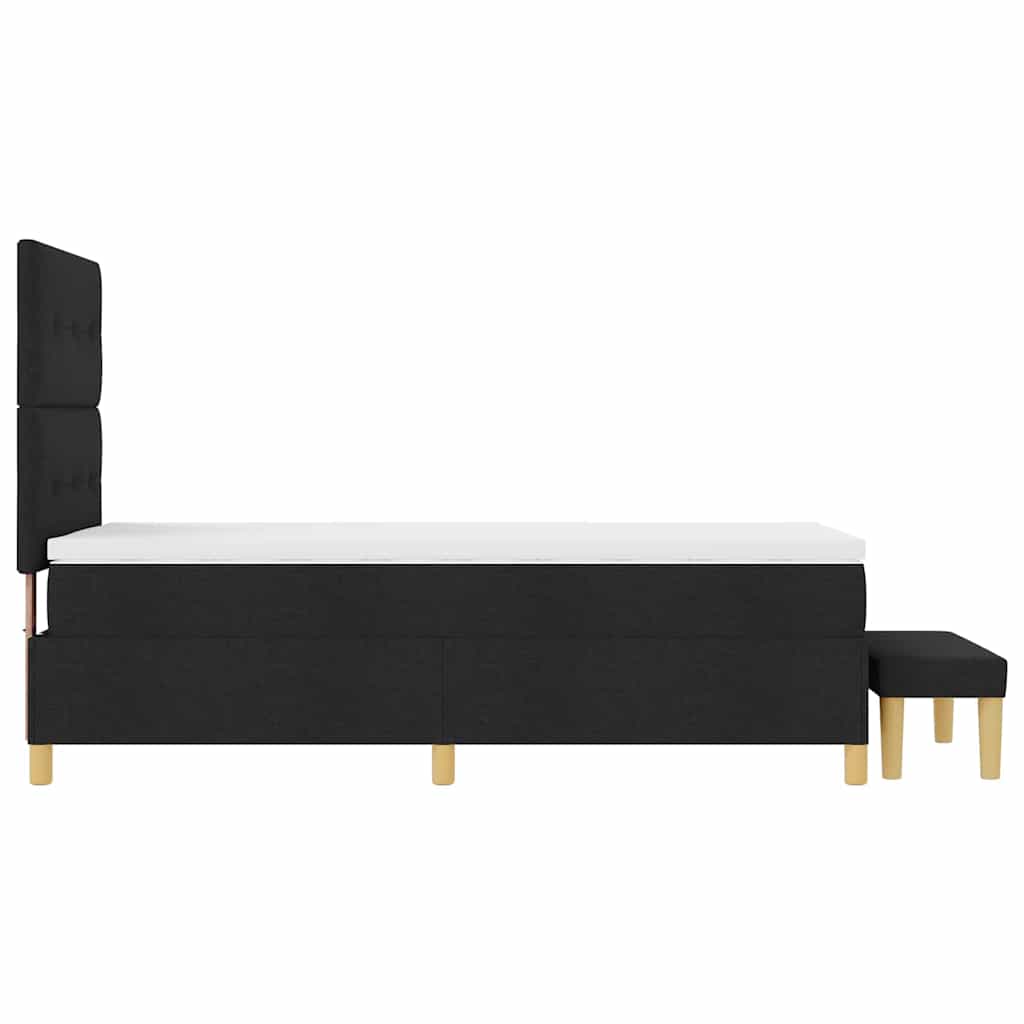 Box spring seng med hovedgærde Sort 190 x 90 cm Stof