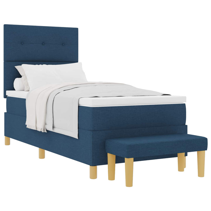 Box spring seng med hovedgærde Blå 190 x 90 cm Stof