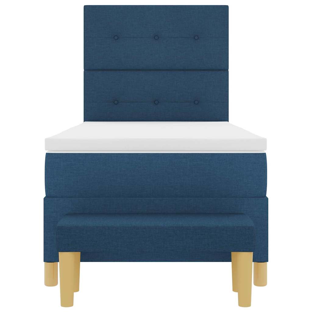 Box spring seng med hovedgærde Blå 200 x 90 cm Stof