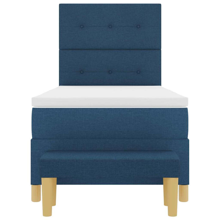 Box spring seng med hovedgærde Blå 200 x 90 cm Stof