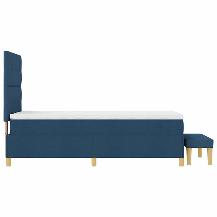 Box spring seng med hovedgærde Blå 200 x 90 cm Stof