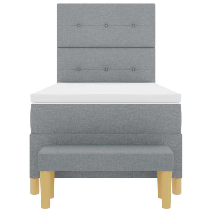 Box spring seng med hovedgærde Lysegrå 200 x 100 cm Stof