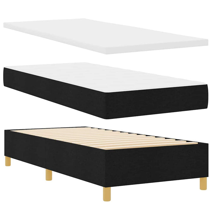 Box spring seng med pude med hovedgærde Sort 200 x 100 cm Stof