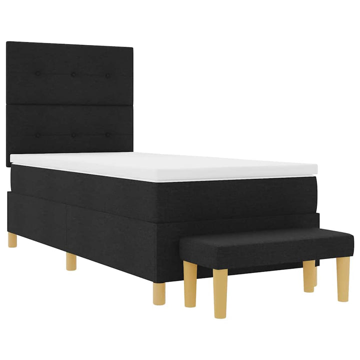 Box spring seng med pude med hovedgærde Sort 200 x 100 cm Stof