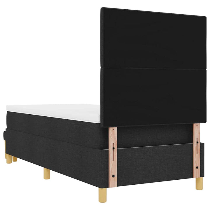 Box spring seng med pude med hovedgærde Sort 200 x 100 cm Stof