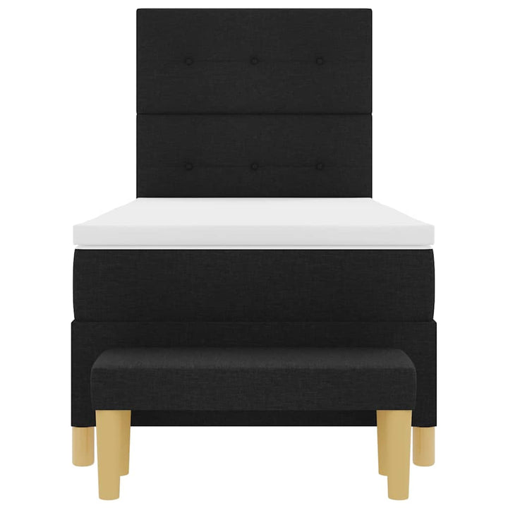 Box spring seng med pude med hovedgærde Sort 200 x 100 cm Stof