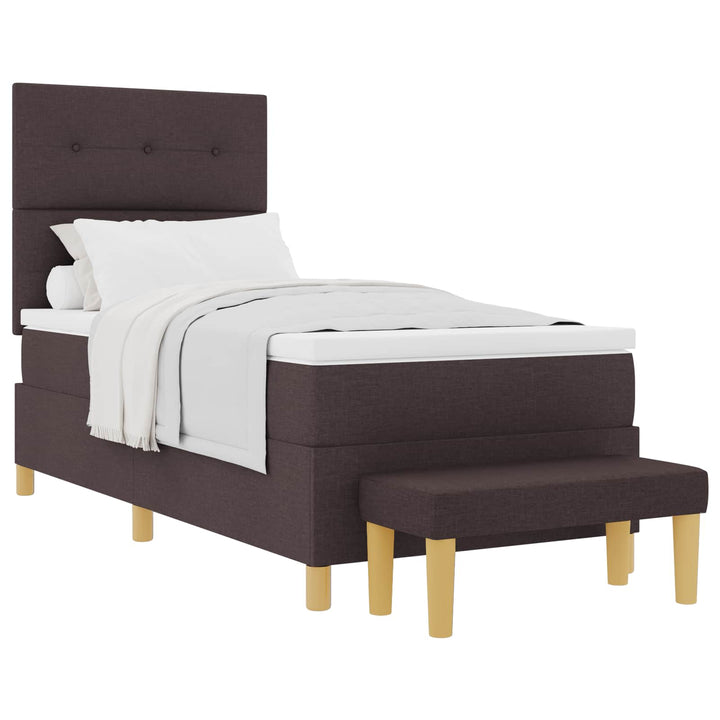 Box spring seng med hovedgærde Mørk Brun 200 x 100 cm Stof