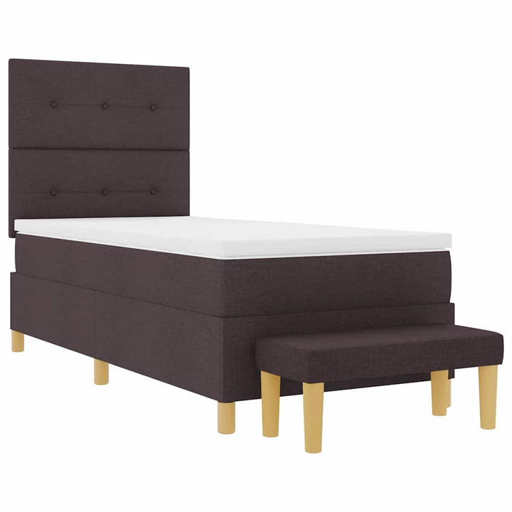 Box spring seng med hovedgærde Mørk Brun 200 x 100 cm Stof