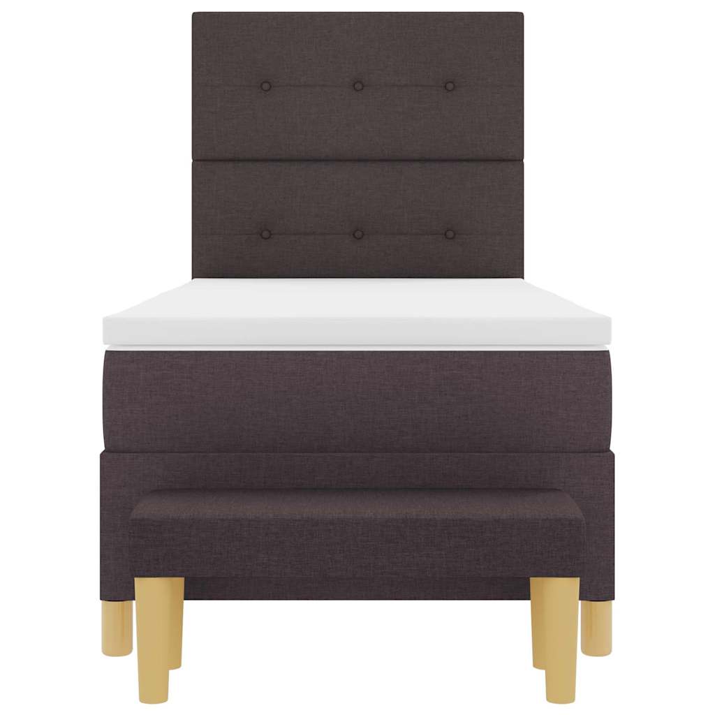 Box spring seng med hovedgærde Mørk Brun 200 x 100 cm Stof