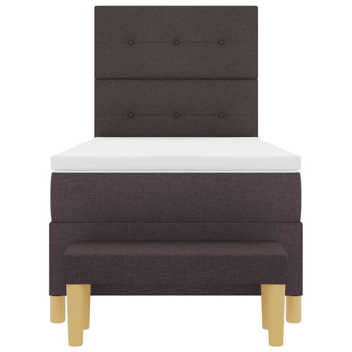 Box spring seng med hovedgærde Mørk Brun 200 x 100 cm Stof