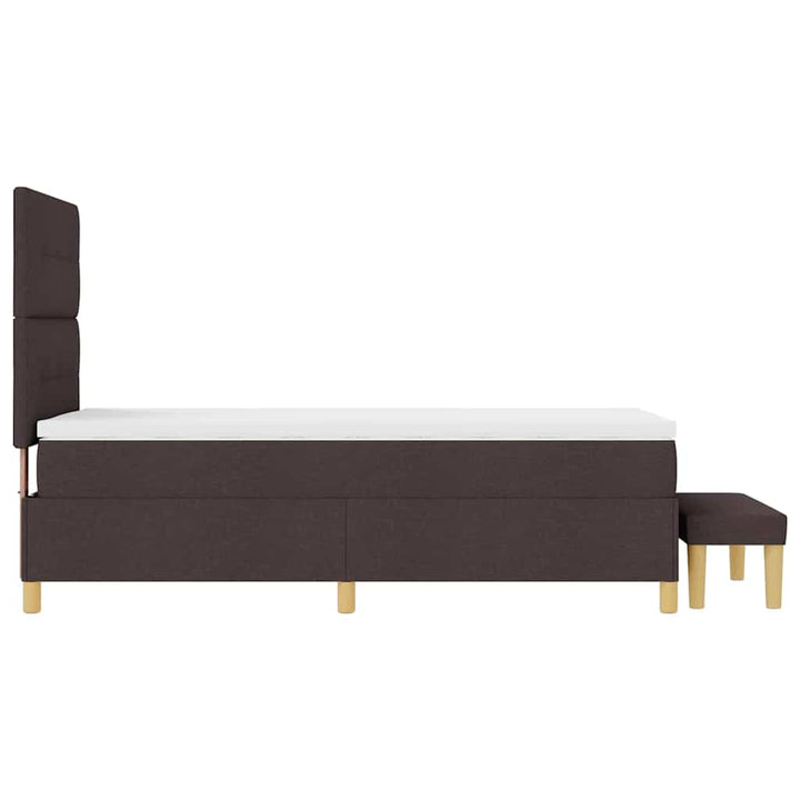 Box spring seng med hovedgærde Mørk Brun 200 x 100 cm Stof