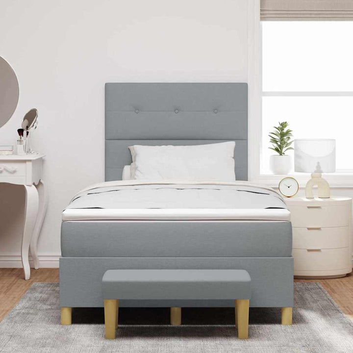 Box spring seng med hovedgærde Lysegrå 190 x 120 cm Stof