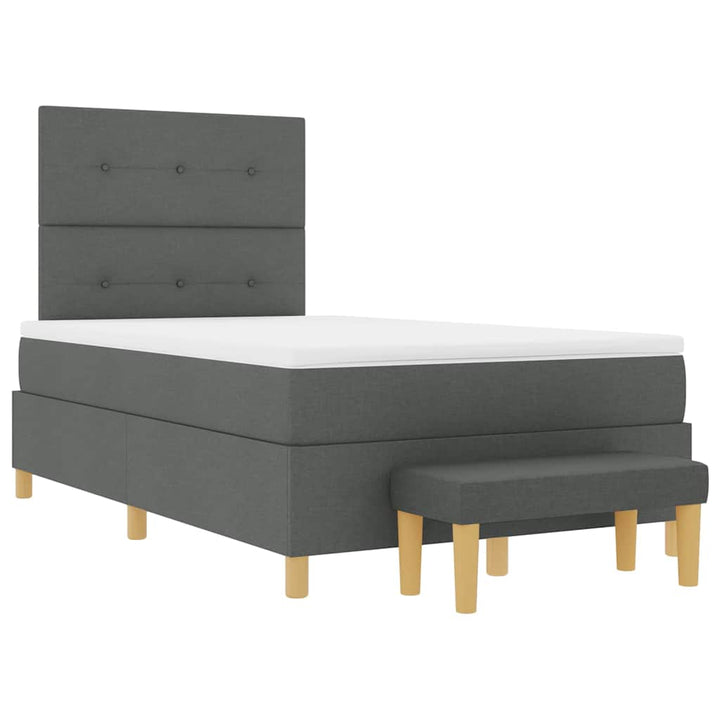 Box spring seng med hovedgærde Mørkegrå 190 x 120 cm Stof