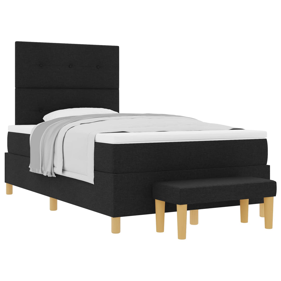Box spring seng med hovedgærde Sort 190 x 120 cm Stof