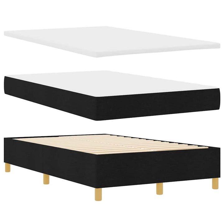 Box spring seng med hovedgærde Sort 190 x 120 cm Stof