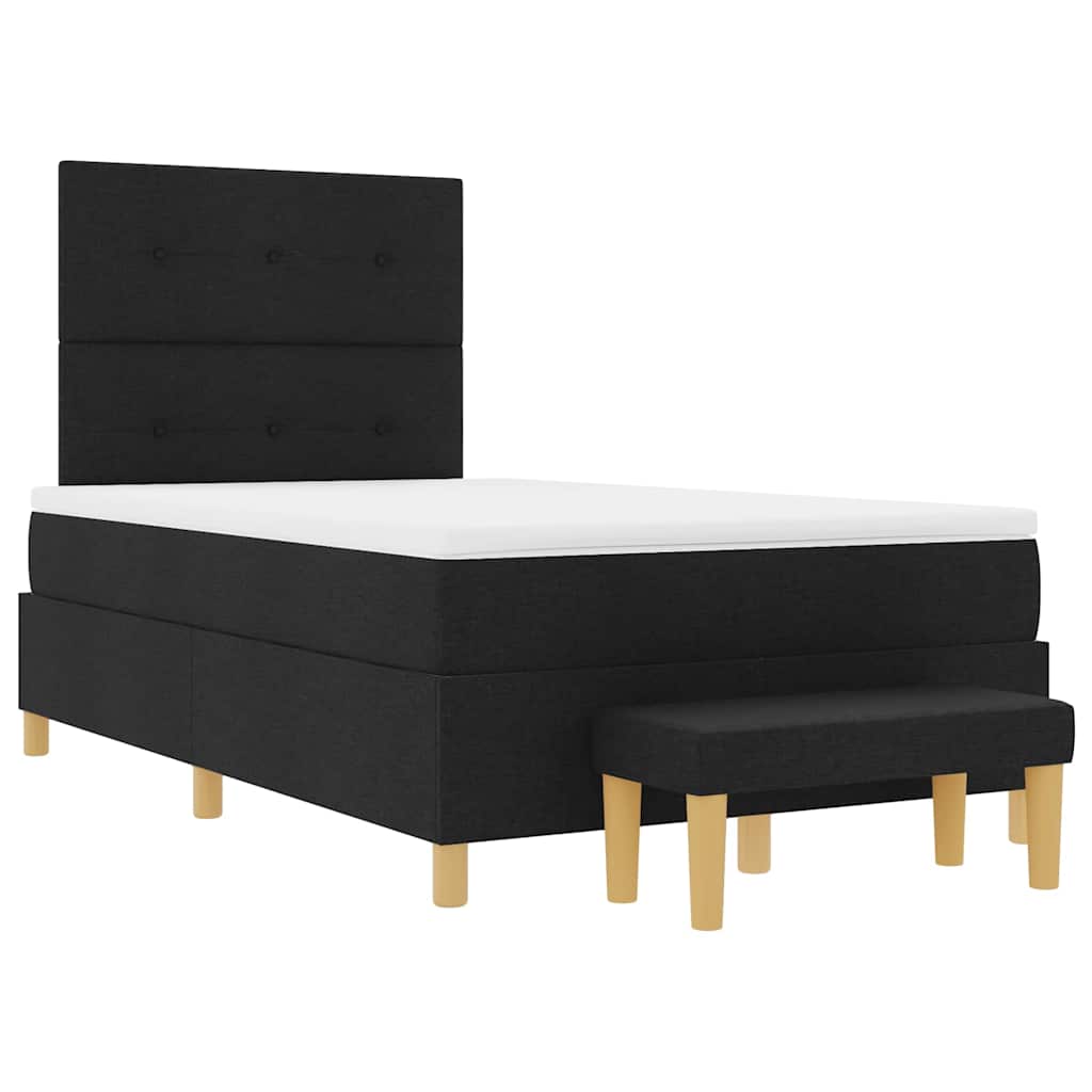 Box spring seng med hovedgærde Sort 190 x 120 cm Stof