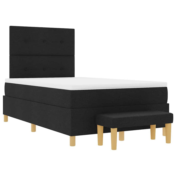 Box spring seng med hovedgærde Sort 190 x 120 cm Stof