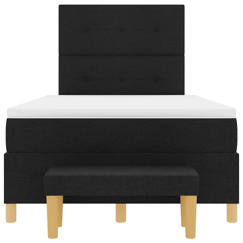Box spring seng med hovedgærde Sort 190 x 120 cm Stof