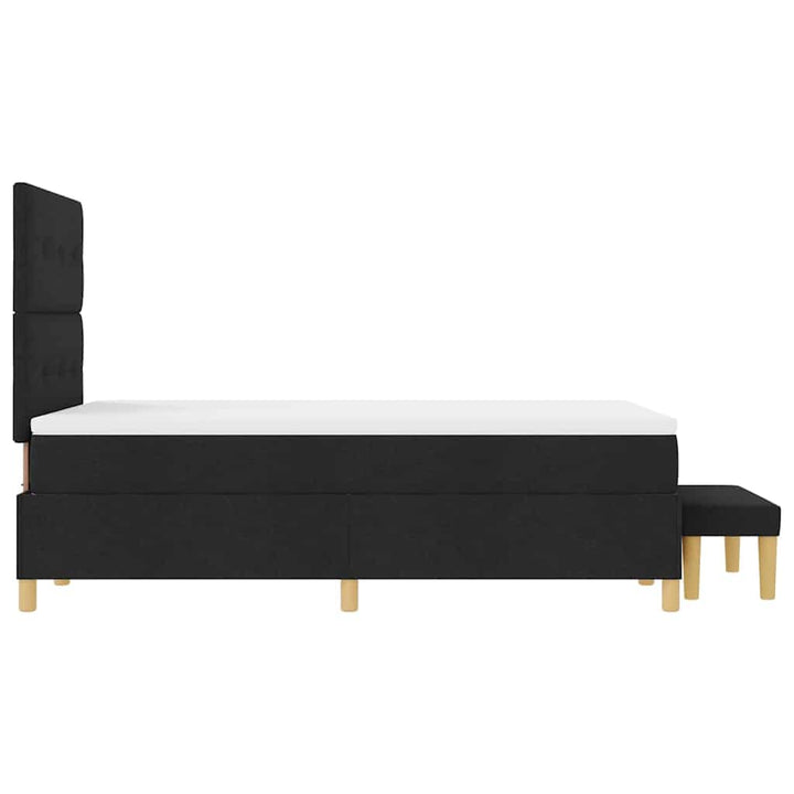 Box spring seng med hovedgærde Sort 190 x 120 cm Stof