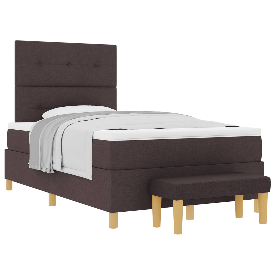 Box spring seng med hovedgærde Mørk Brun 190 x 120 cm Stof