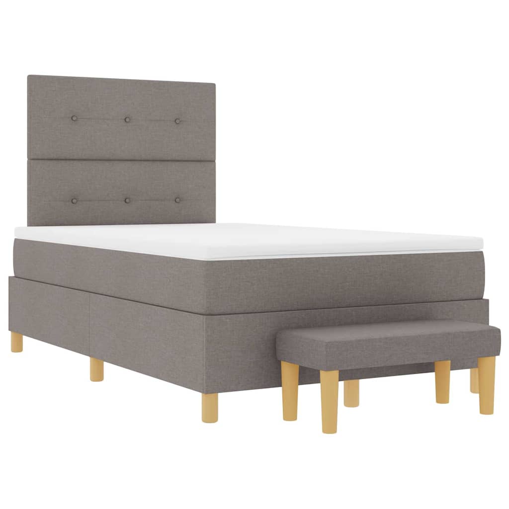 Box spring seng med hovedgærde Gråbrun 190 x 120 cm Stof