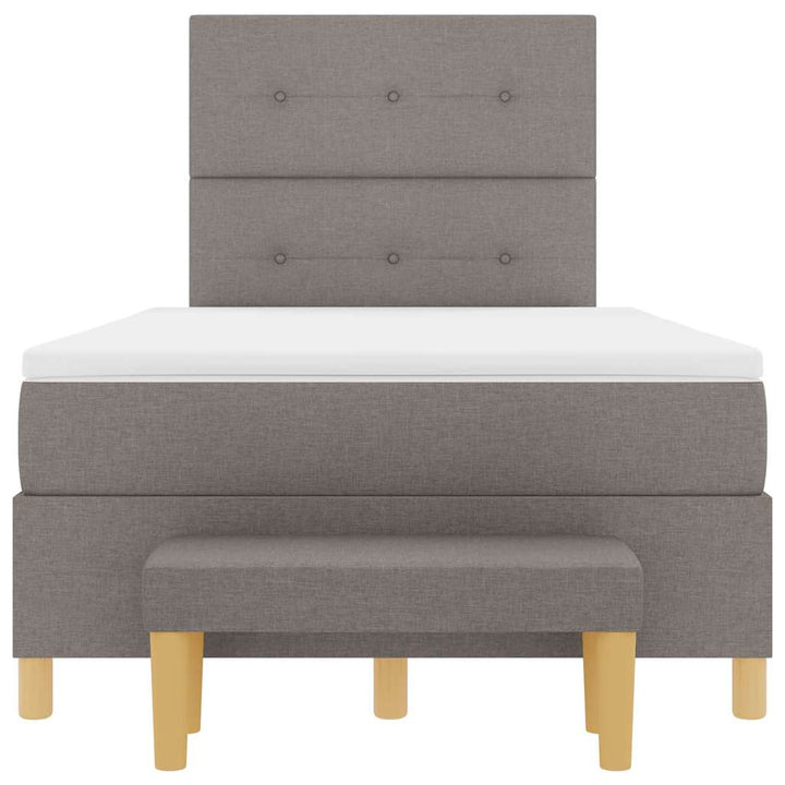 Box spring seng med hovedgærde Gråbrun 190 x 120 cm Stof