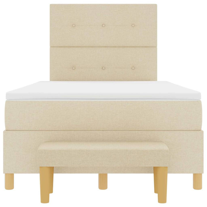Box spring seng med hovedgærde Creme 190 x 120 cm Stof
