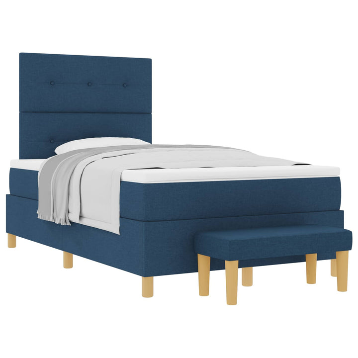 Box spring seng med hovedgærde Blå 190 x 120 cm Stof