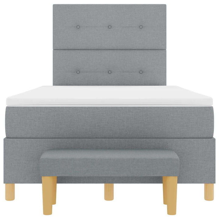 Box spring seng med hovedgærde Lysegrå 120 x 200 cm Stof