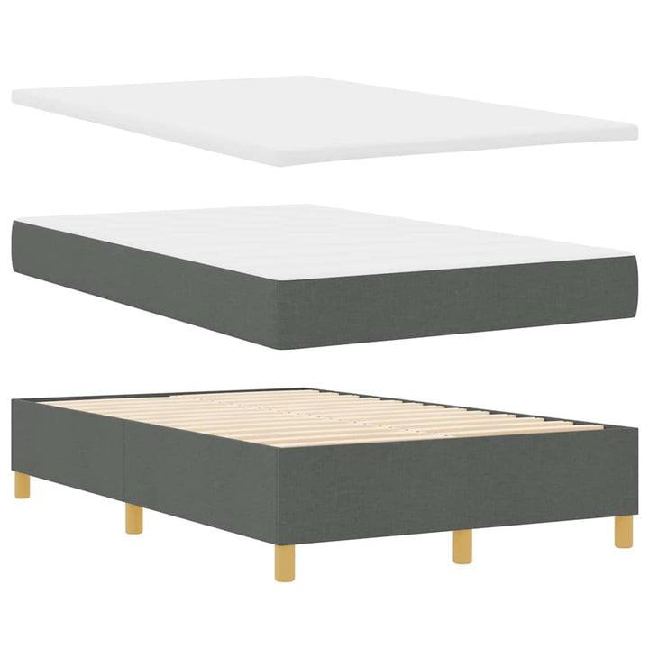 Box spring seng med hovedgærde Mørkegrå 200 x 120 cm Stof
